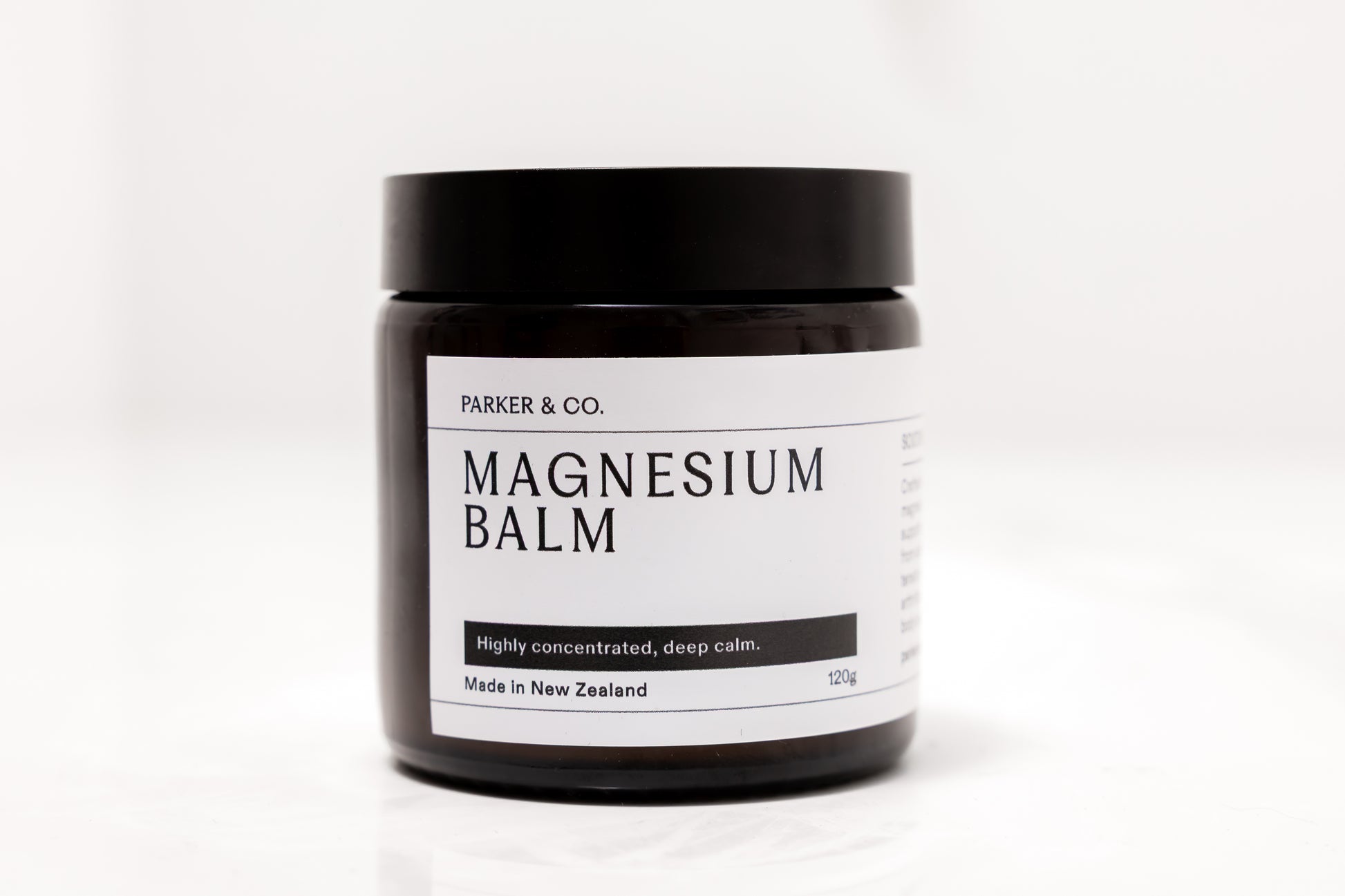 Magnesium balm, muscle rub, recovery balm, high magnesium, new zealand, Parker & Co, deep calm